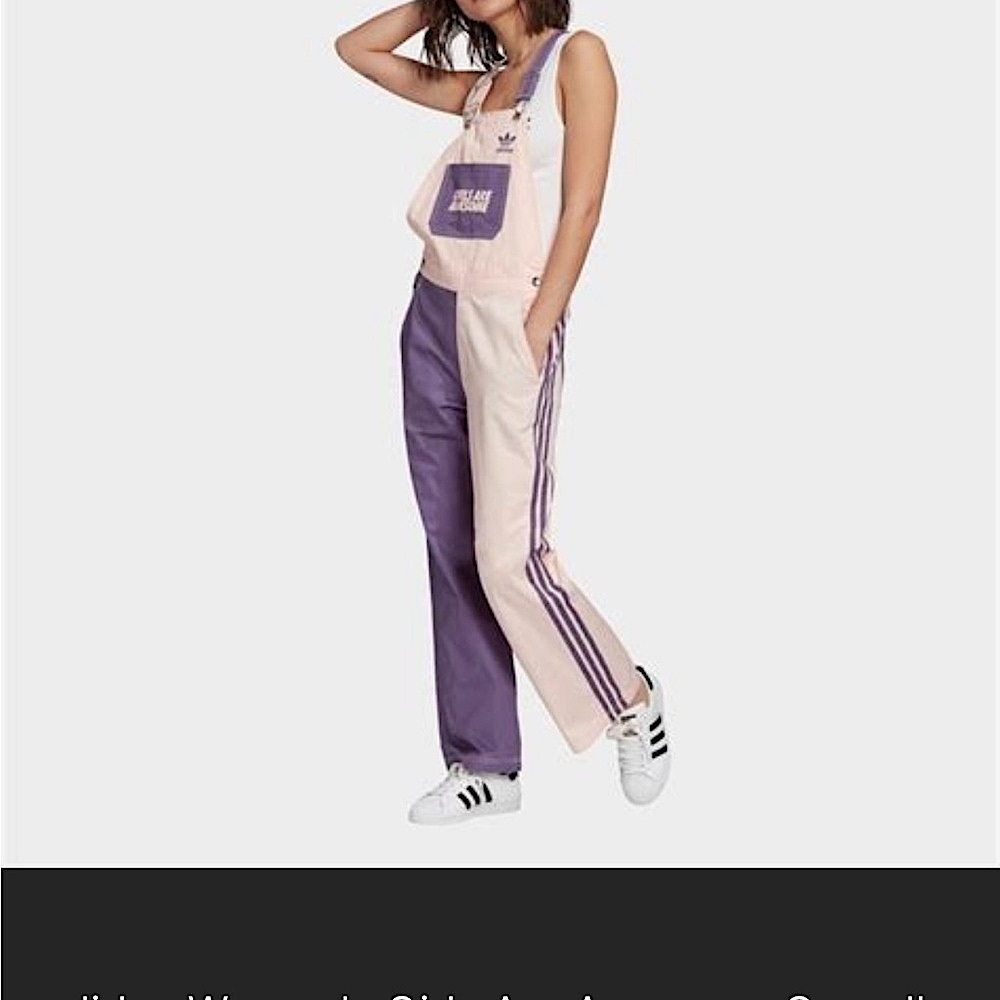 ✨Rare Item✨Adidas Purple and pink Overalls small EUC
